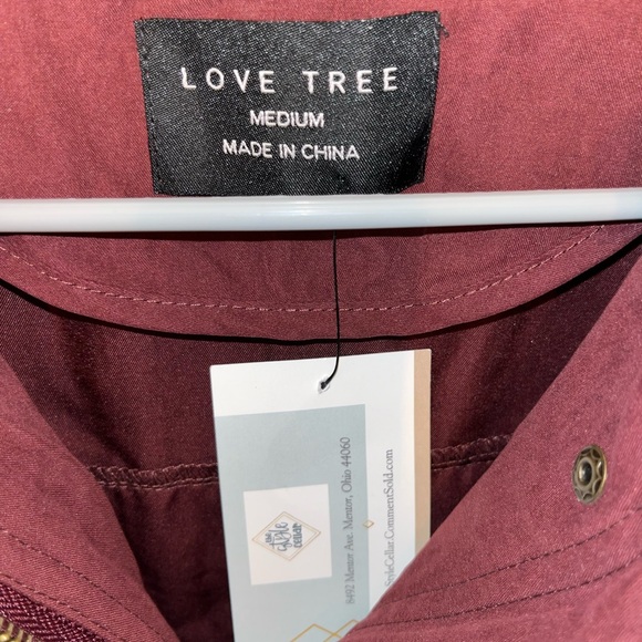 Love Tree Maroon Military Style Jacket Size M NWT - Picture 5 of 10